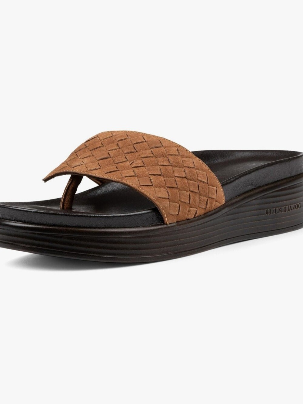 Donald Pilner Fifi Woven Platform Slides Suede Leather Size 7